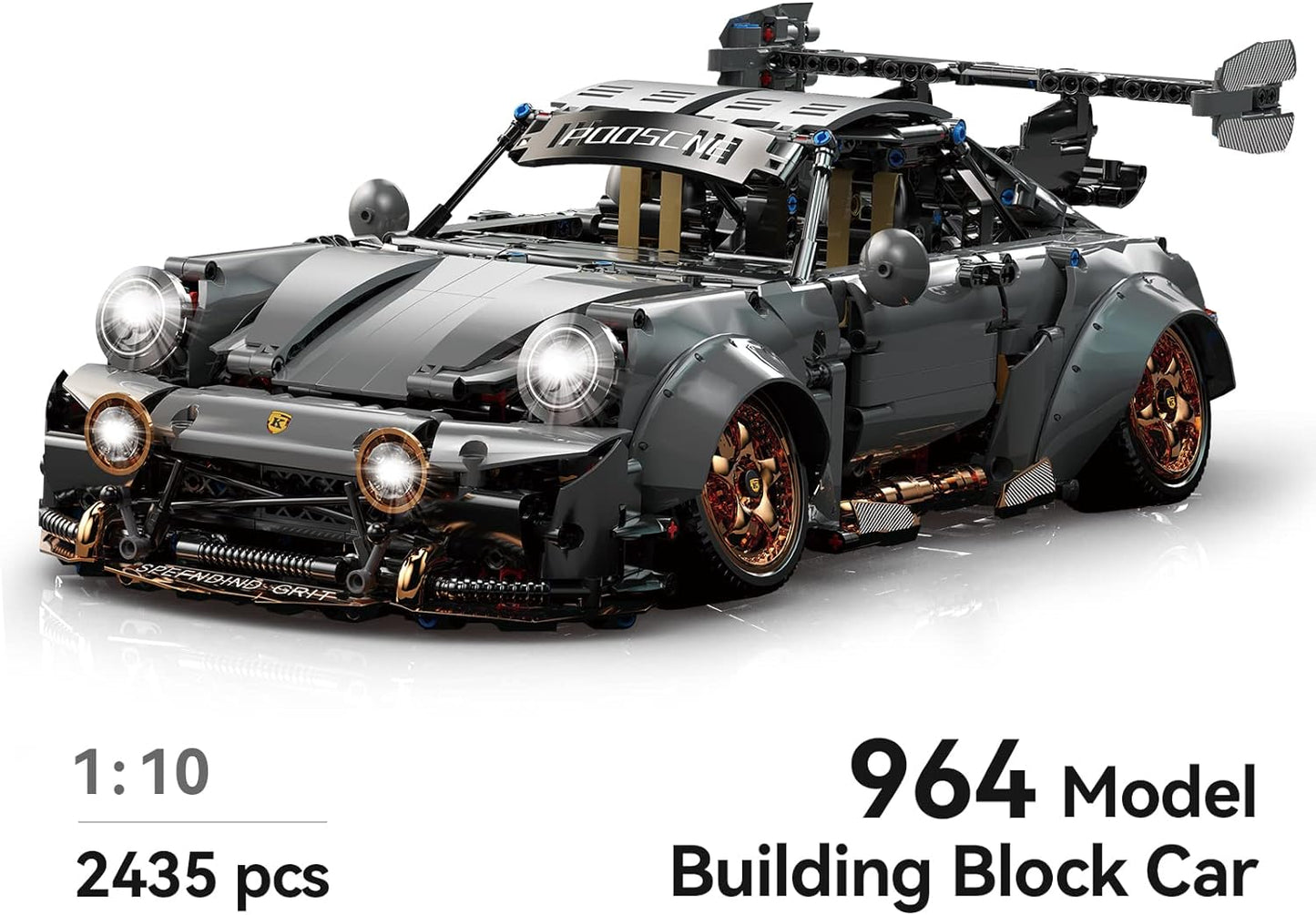 Race Car Building Toy Set,Collectible Model Building Set and Sport Car,Supercar Building Kit for Boys, Girls, and Teensgift for Motorsport Fans (Gray)