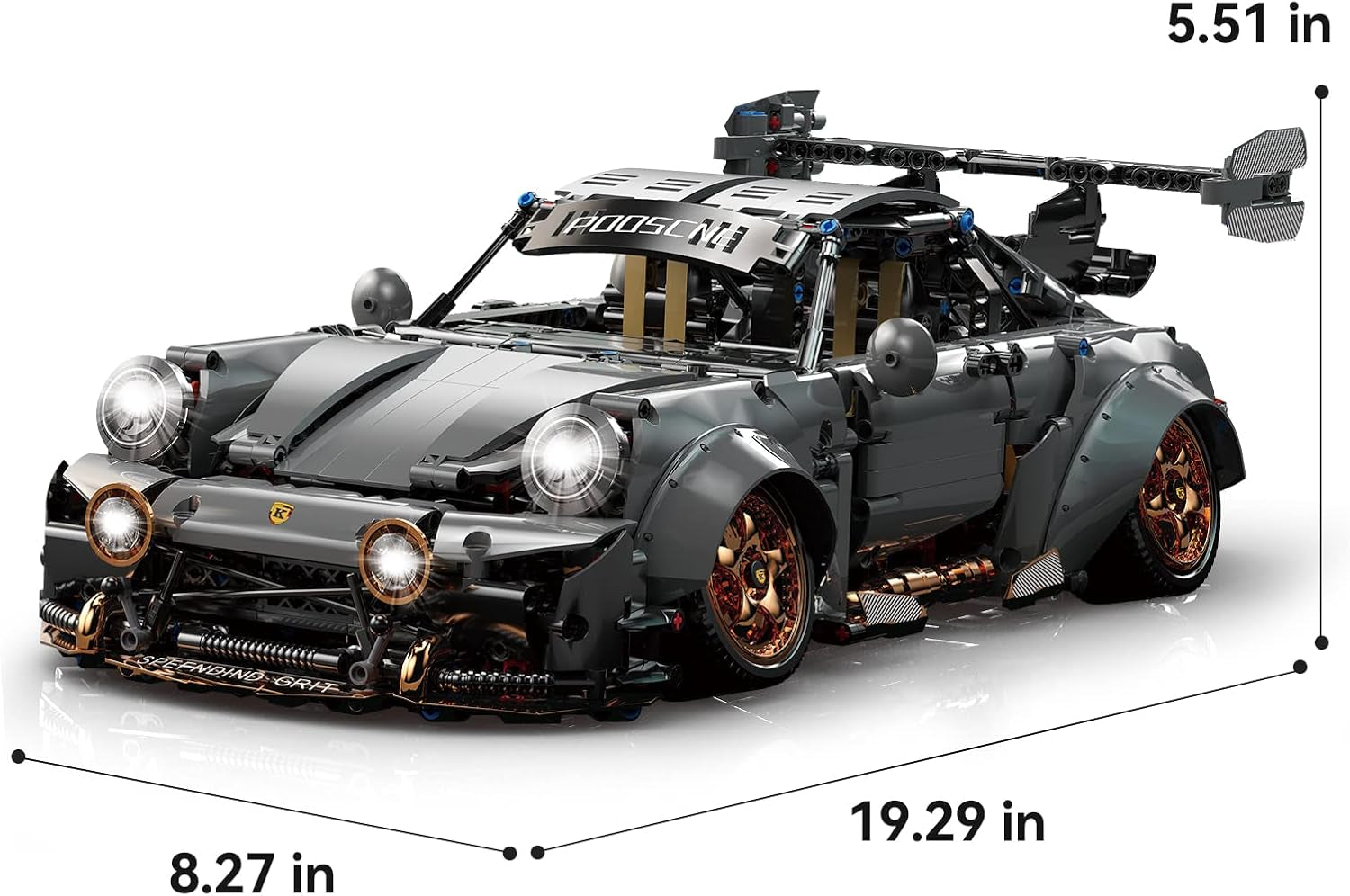 Race Car Building Toy Set,Collectible Model Building Set and Sport Car,Supercar Building Kit for Boys, Girls, and Teensgift for Motorsport Fans (Gray)