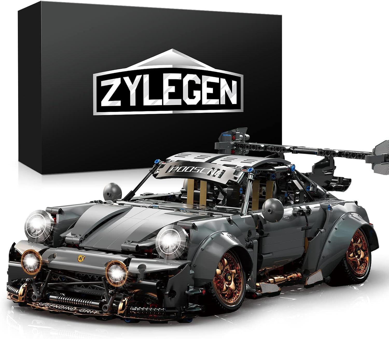 Race Car Building Toy Set,Collectible Model Building Set and Sport Car,Supercar Building Kit for Boys, Girls, and Teensgift for Motorsport Fans (Gray)