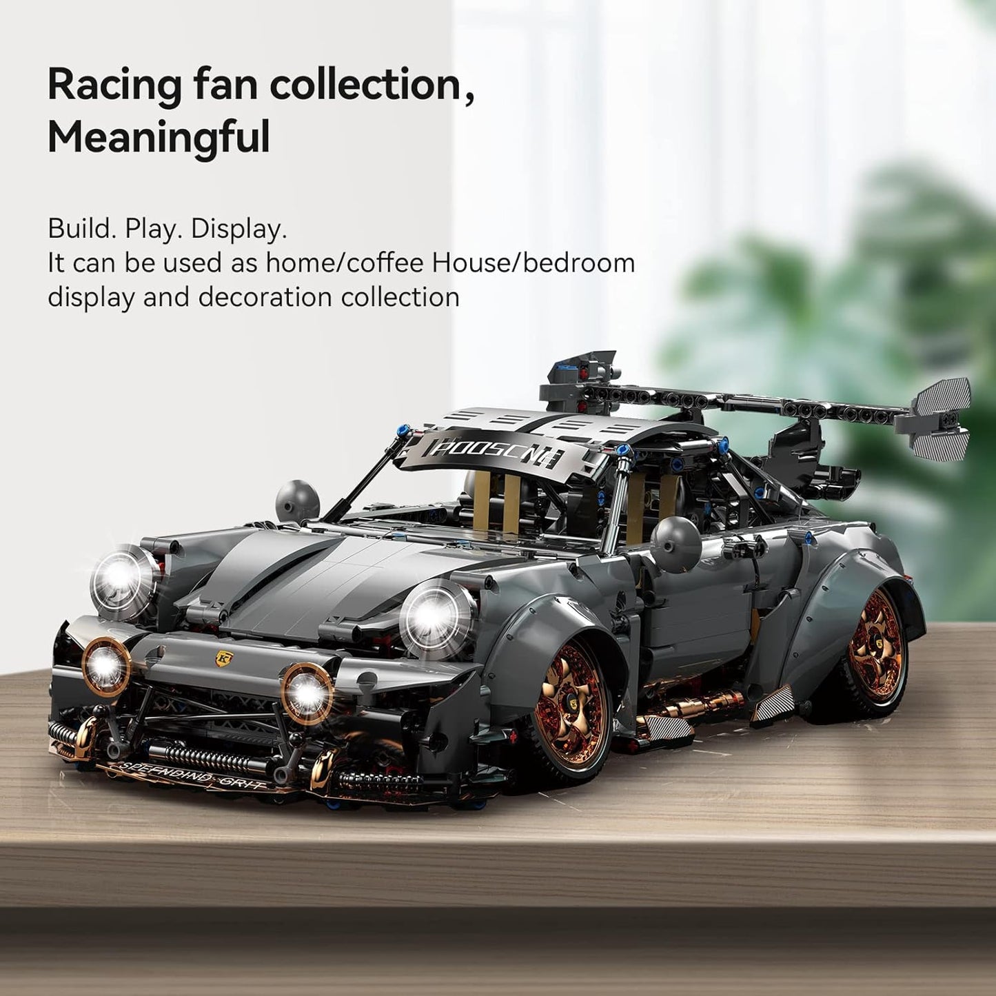Race Car Building Toy Set,Collectible Model Building Set and Sport Car,Supercar Building Kit for Boys, Girls, and Teensgift for Motorsport Fans (Gray)