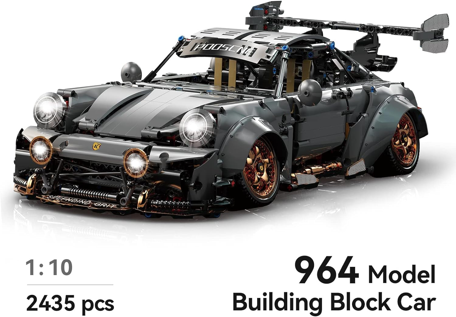 Race Car Building Toy Set,Collectible Model Building Set and Sport Car,Supercar Building Kit for Boys, Girls, and Teensgift for Motorsport Fans (Gray)