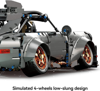 Race Car Building Toy Set,Collectible Model Building Set and Sport Car,Supercar Building Kit for Boys, Girls, and Teensgift for Motorsport Fans (Gray)